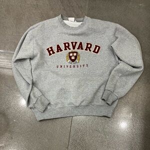 Champion Gray Harvard University Crewneck Sweater